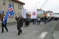 Það var nokkuð góð mæting í kröfugönguna