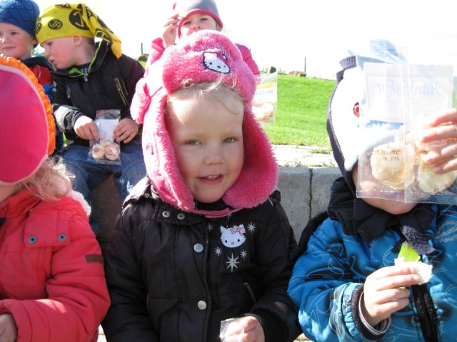 Leikskólabörn fá harðfisk 2014
