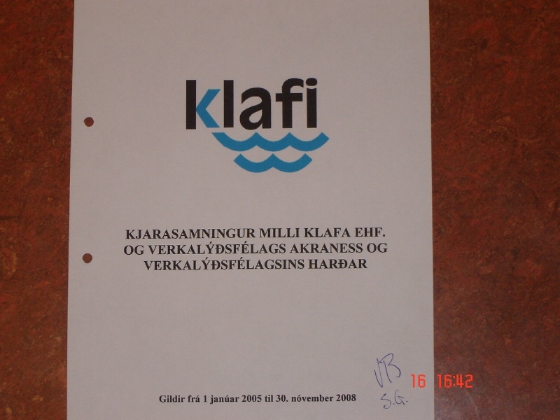 Mjög góður kjarasamningur var undirritaður í dag fyrir starfsmenn Klafa