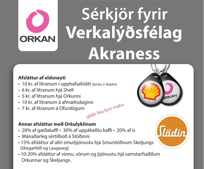 Nú fá félagsmenn VLFA afslátt hjá Skeljungi og Orkunni